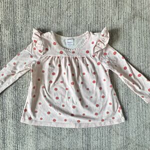 Hanna Andersson Floral Ruffle Swing Top 4T Pink White